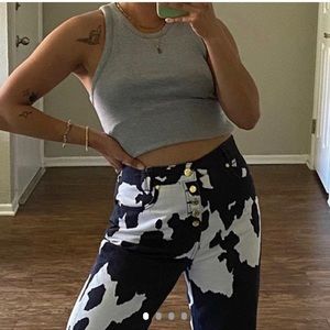 HOUSE OF SUNNY ~ JESSIE DENIM ~ COW PRINT